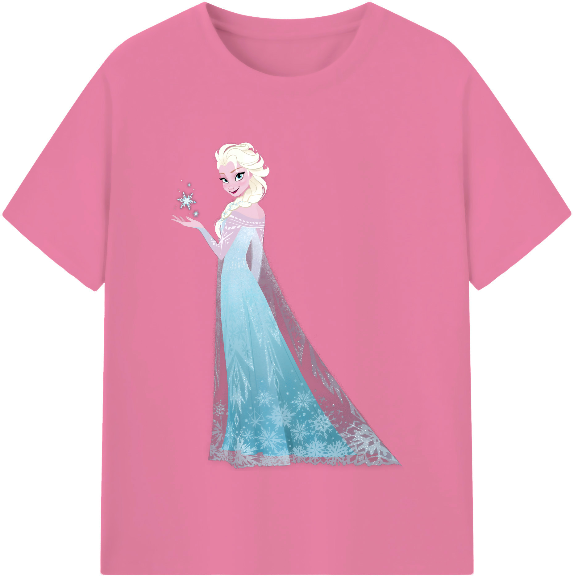 （画像用） アナと雪の女王 アンナ エルサ Frozen Anna Elsa 綿100％半袖Tシャツ（フロントプリント）